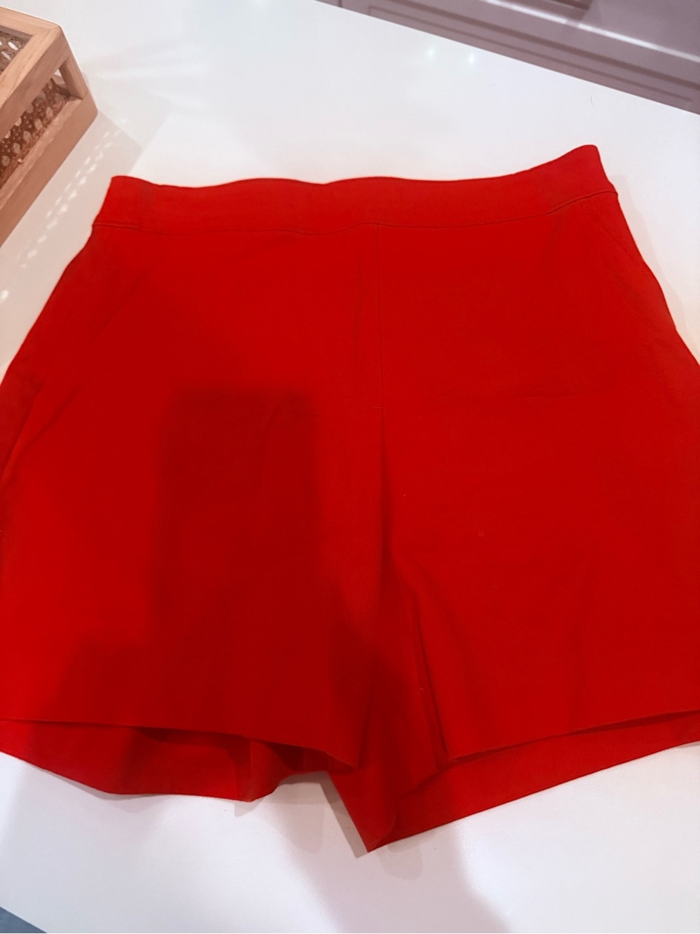 Spanx like new red Women's High-Waist Tailored Shorts size small